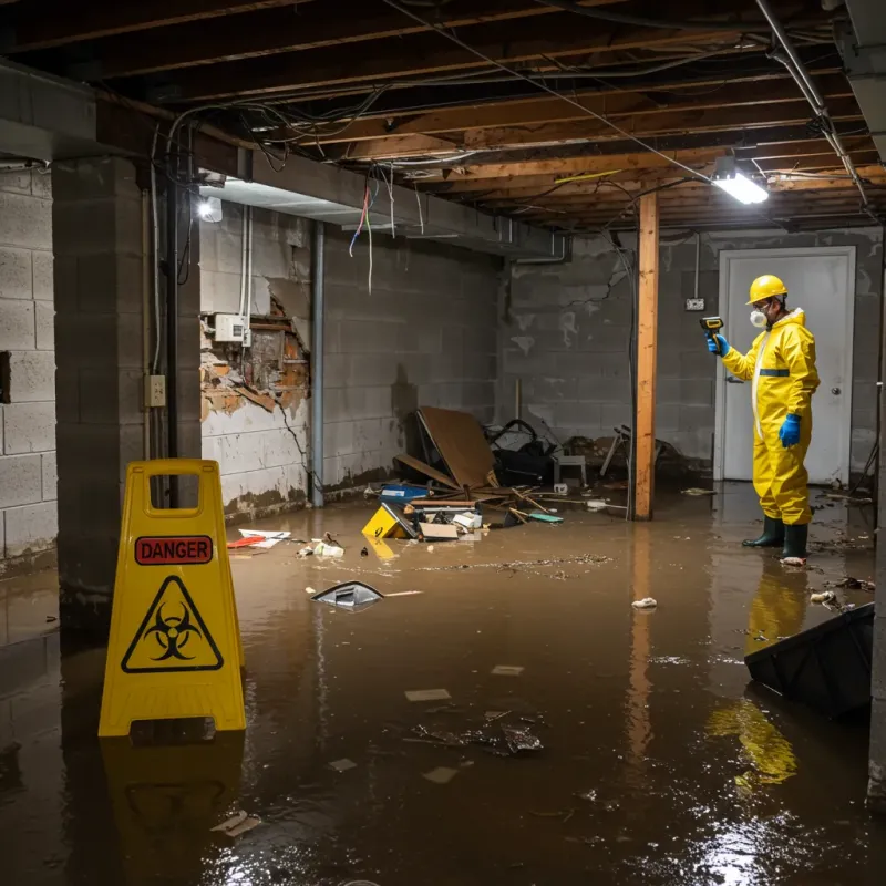 Flooded Basement Electrical Hazard in Wadena, MN Property